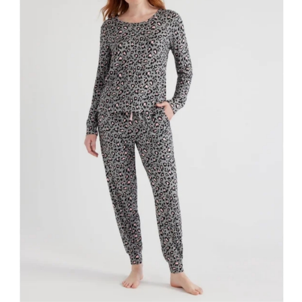 Joyspun Women’s Size S (4-6) Ribbed Top and Pants Pajama Set Sleep Wear Lounge